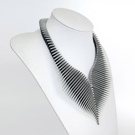 Grey and black Moth 3D printed necklace